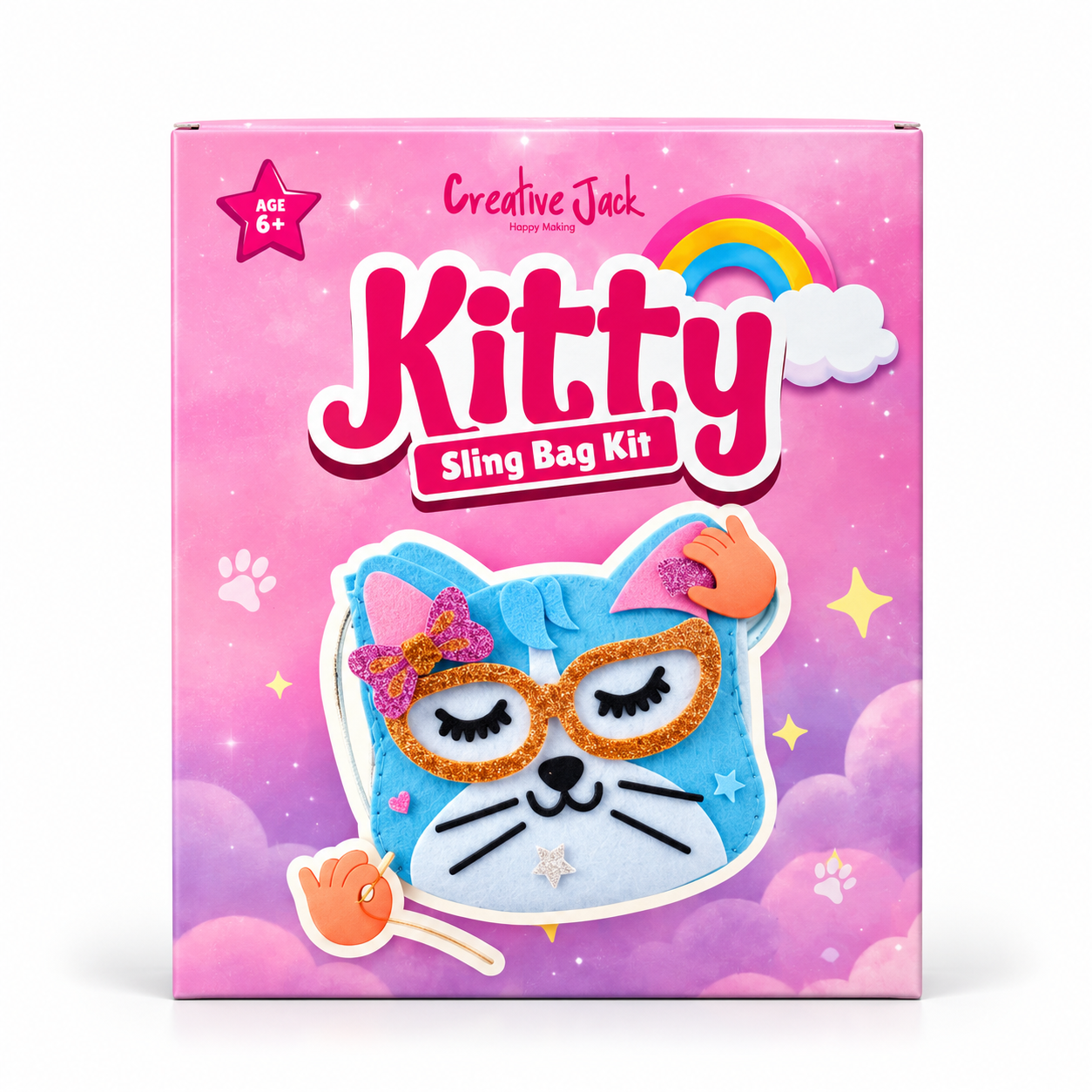 Sling Bag DIY Kit for Kids - Kitty - cj sling bag kitty kit front