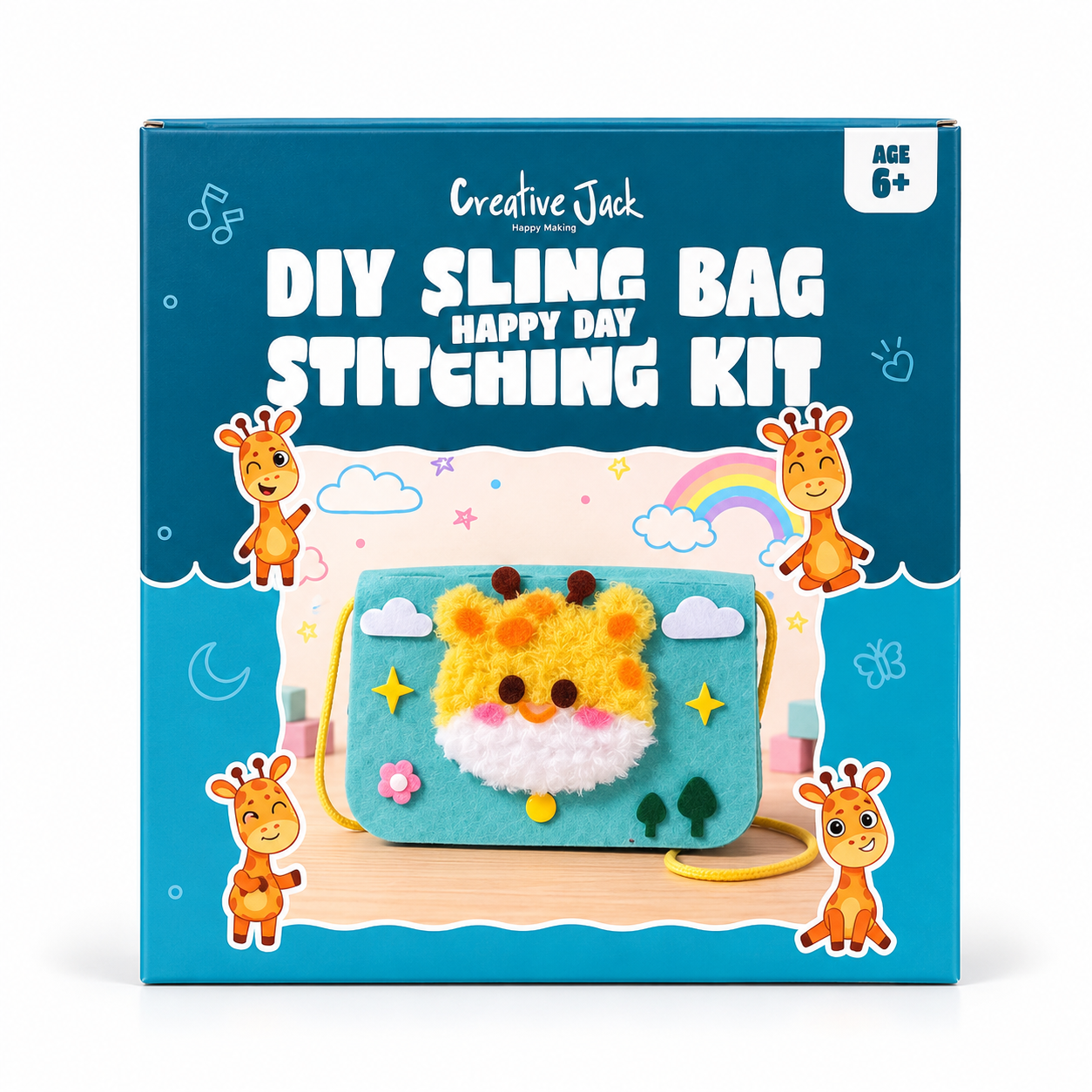 Sling Bag Stitching Kit for Kids - Happy Day - cj sling bag stitching kit happy day front
