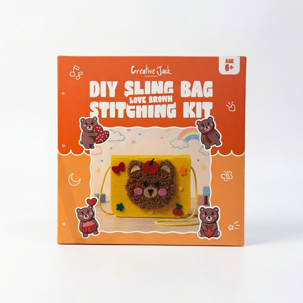 Sling Bag Stitching Kit for Kids - cj sling bag stitching kit love brown 2