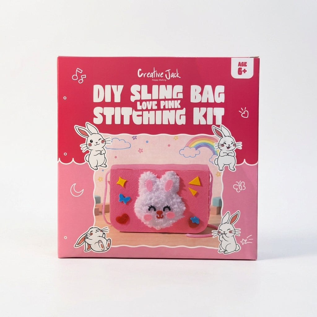 Sling Bag Stitching Kit for Kids - cj sling bag stitching kit love pink 2