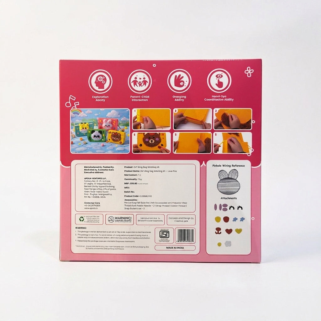 Sling Bag Stitching Kit for Kids - cj sling bag stitching kit love pink 5