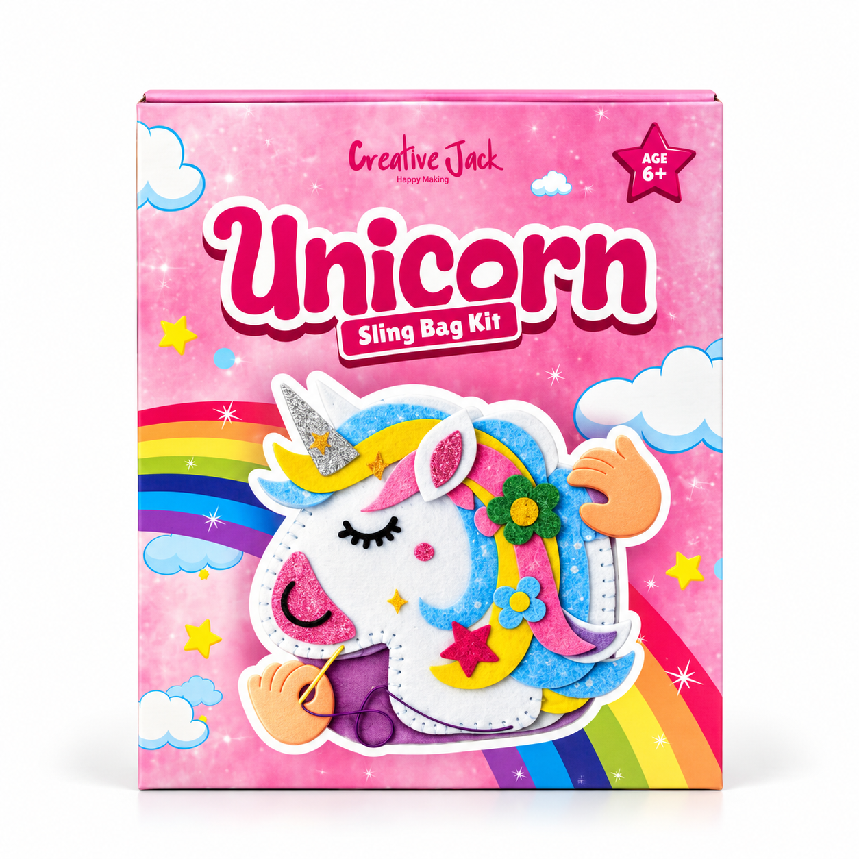 Sling Bag DIY Kit for Kids - Unicorn - cj sling bag unicorn kit front