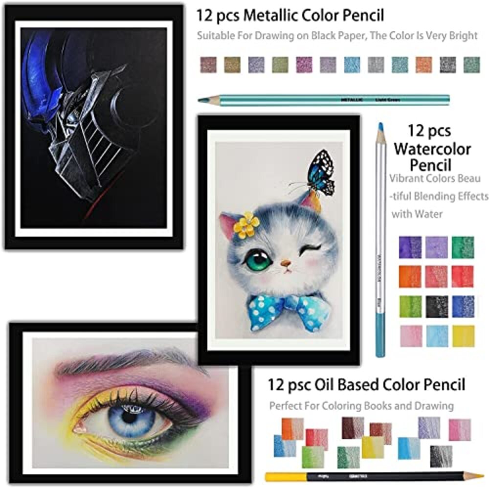 Keep Smiling 75-Piece Professional Sketching & Drawing Kit