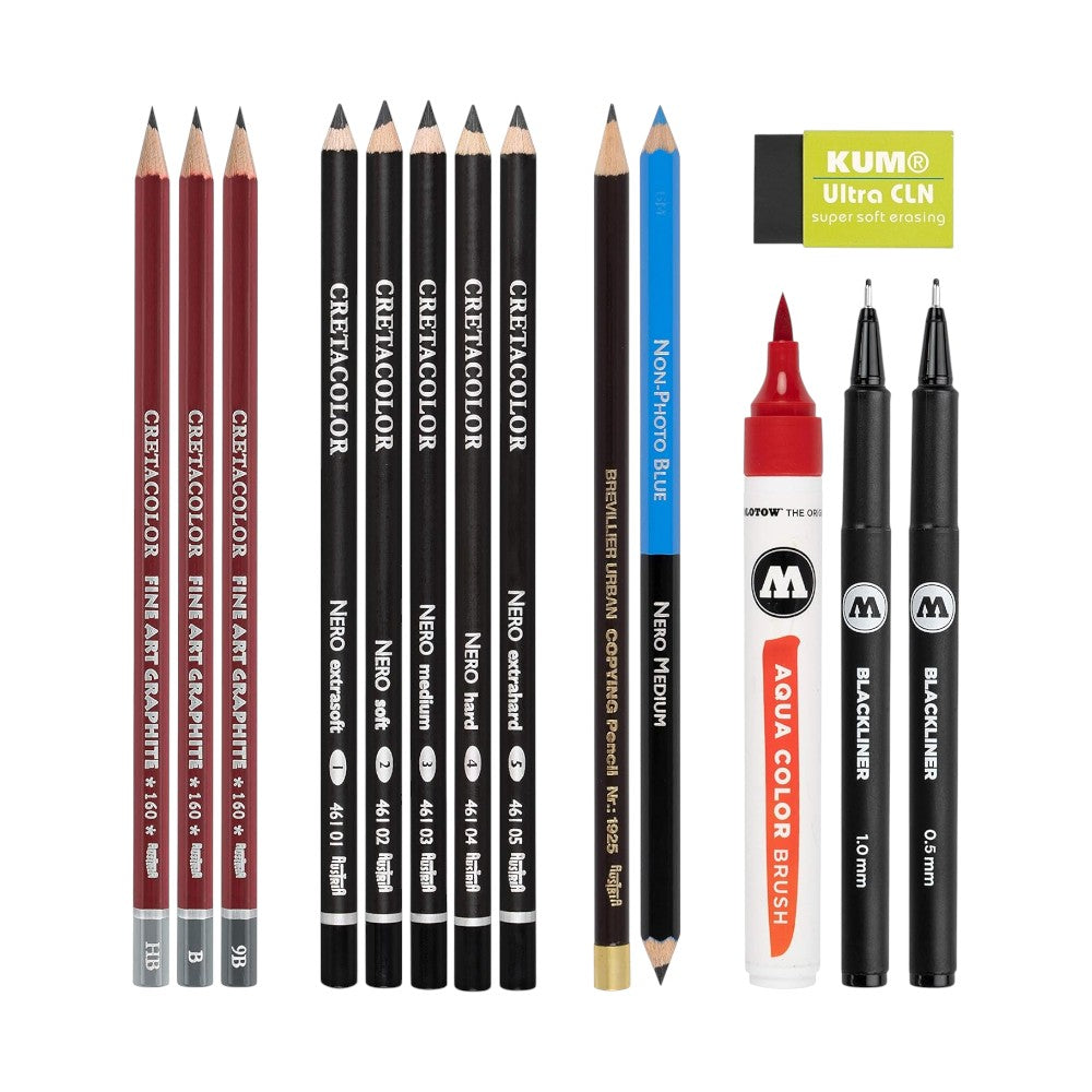 Cretacolor Tattoo Sketching Cylinder Tin Set of 14