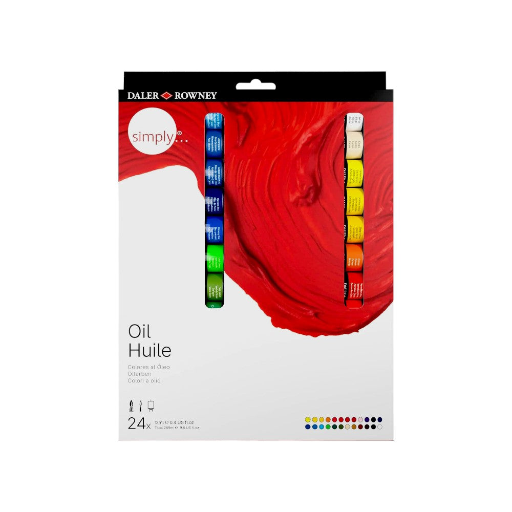 Daler Rowney Simply Oil Colour Set - 12ml Tubes (12 & 24 Colours)
