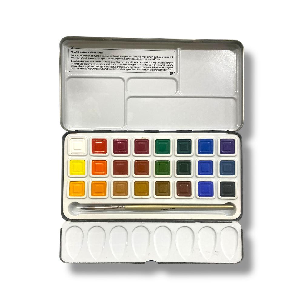 Doms Amariz Artists Watercolour Cakes - 24 Vibrant Shades