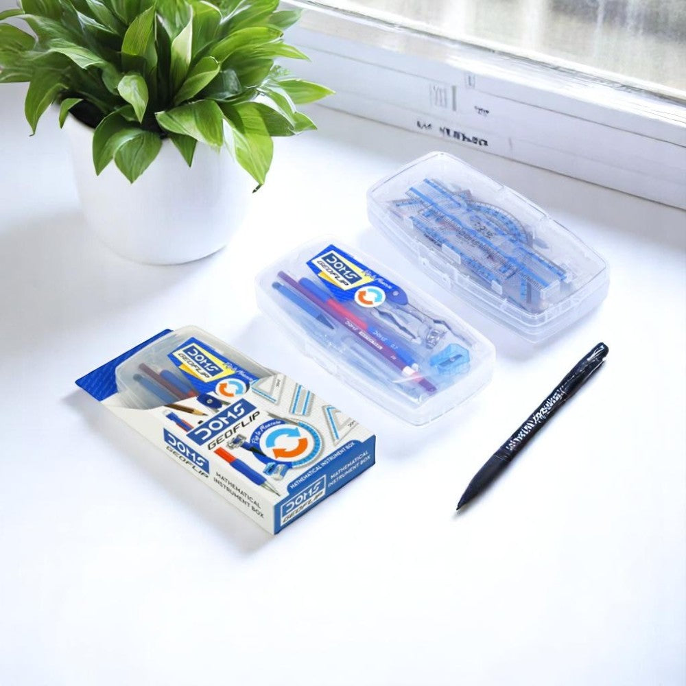 Doms Geoflip Mathematical Instrument Box - Geometry Set Doms