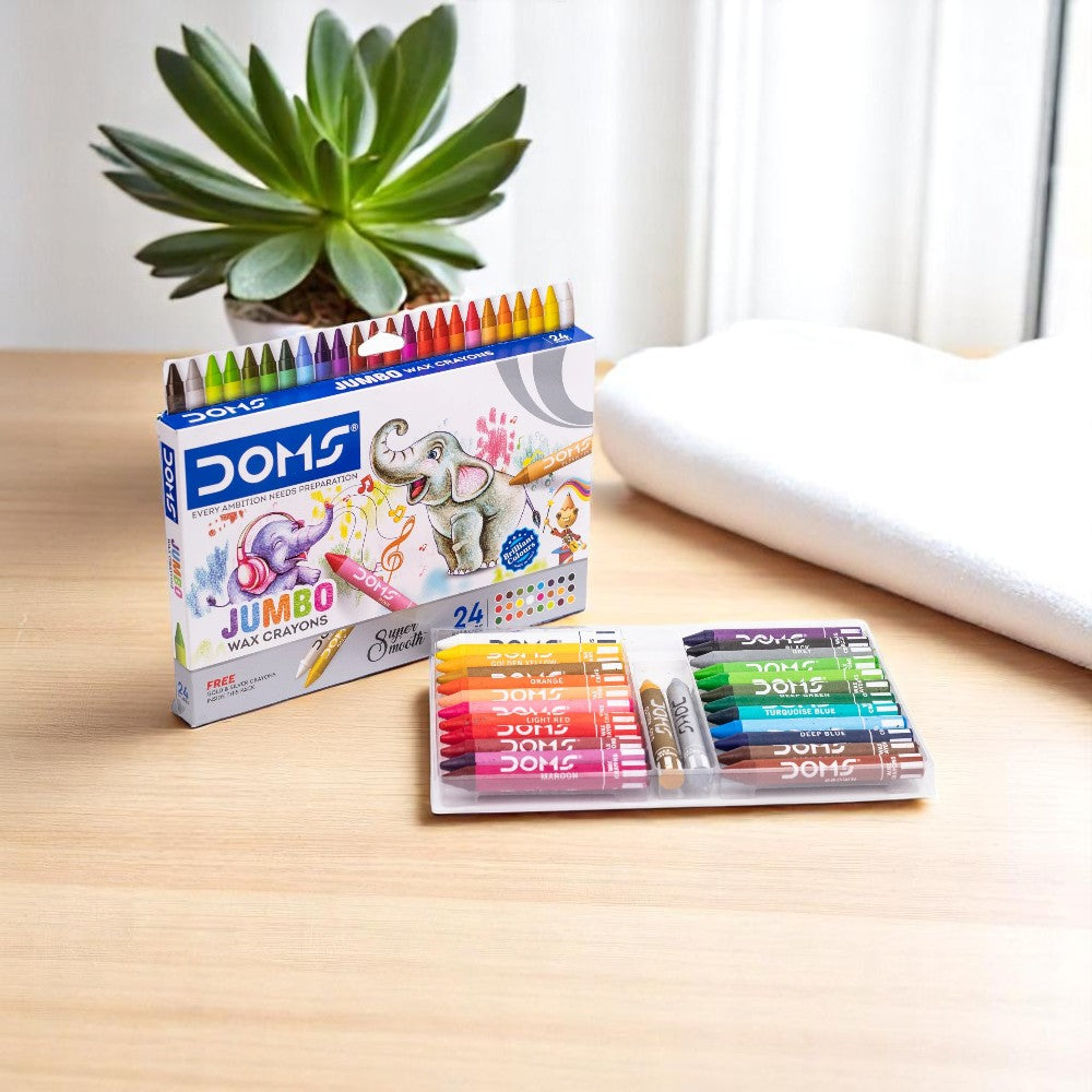 Doms Jumbo Wax Crayons - 24 Shades Doms