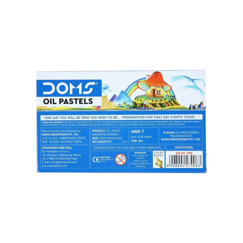 Doms Oil Pastels 12 Shades with Scraping Tool