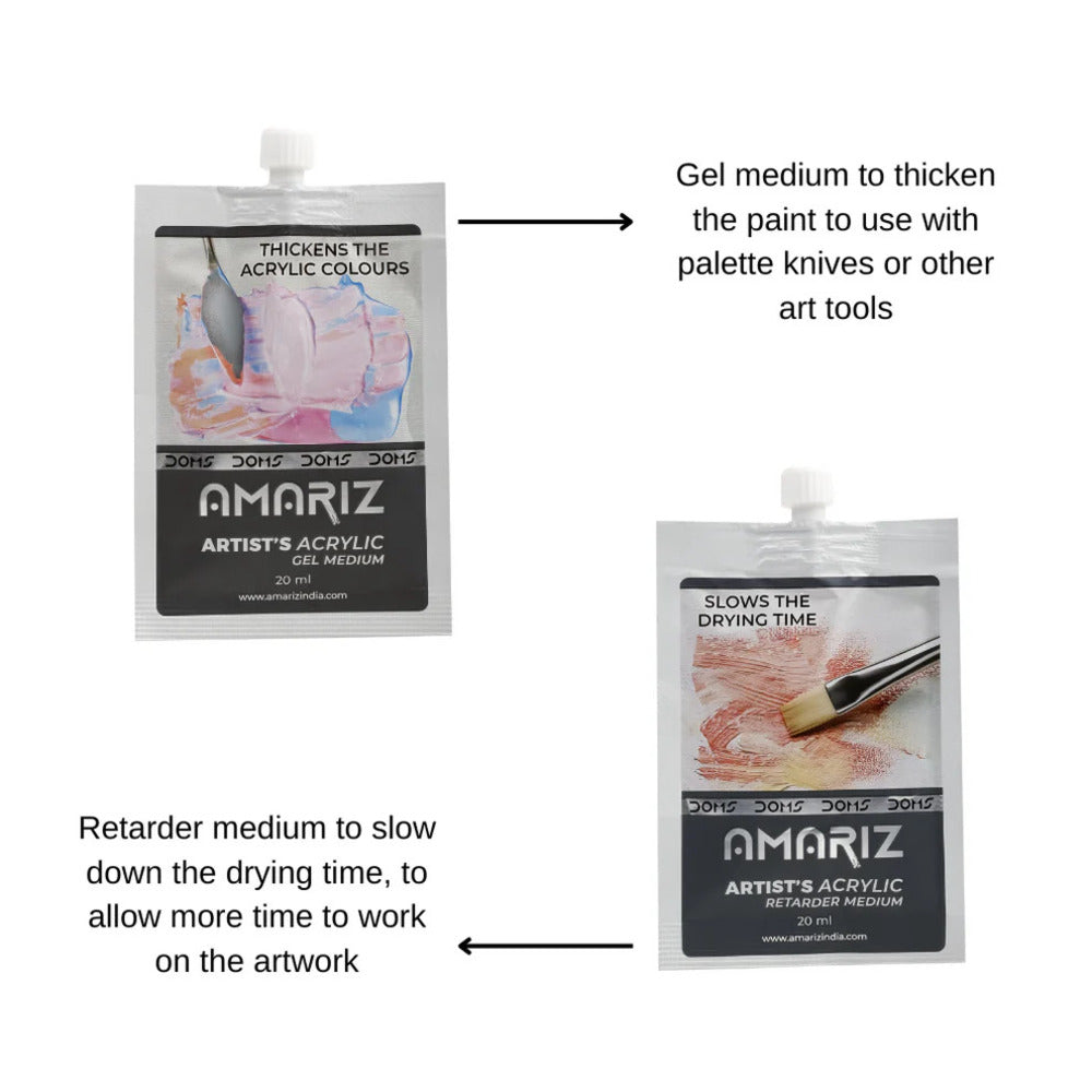 Doms Amariz Artist's Acrylic Paints Set (12 Shades x 40ml Each)