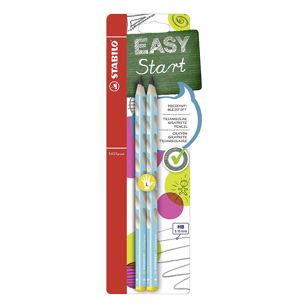 Stabilo | Easygraph Pencil | 2 Pack | Left Handed | HB Blue Stabilo