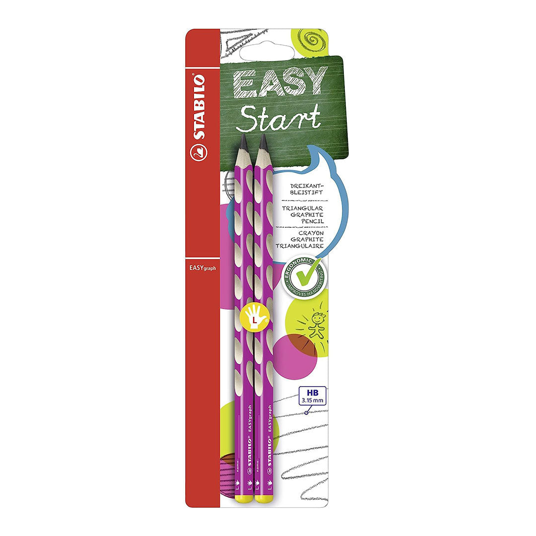 Stabilo | Easygraph Pencil | 2 Pack | Left Handed | HB Pink Stabilo