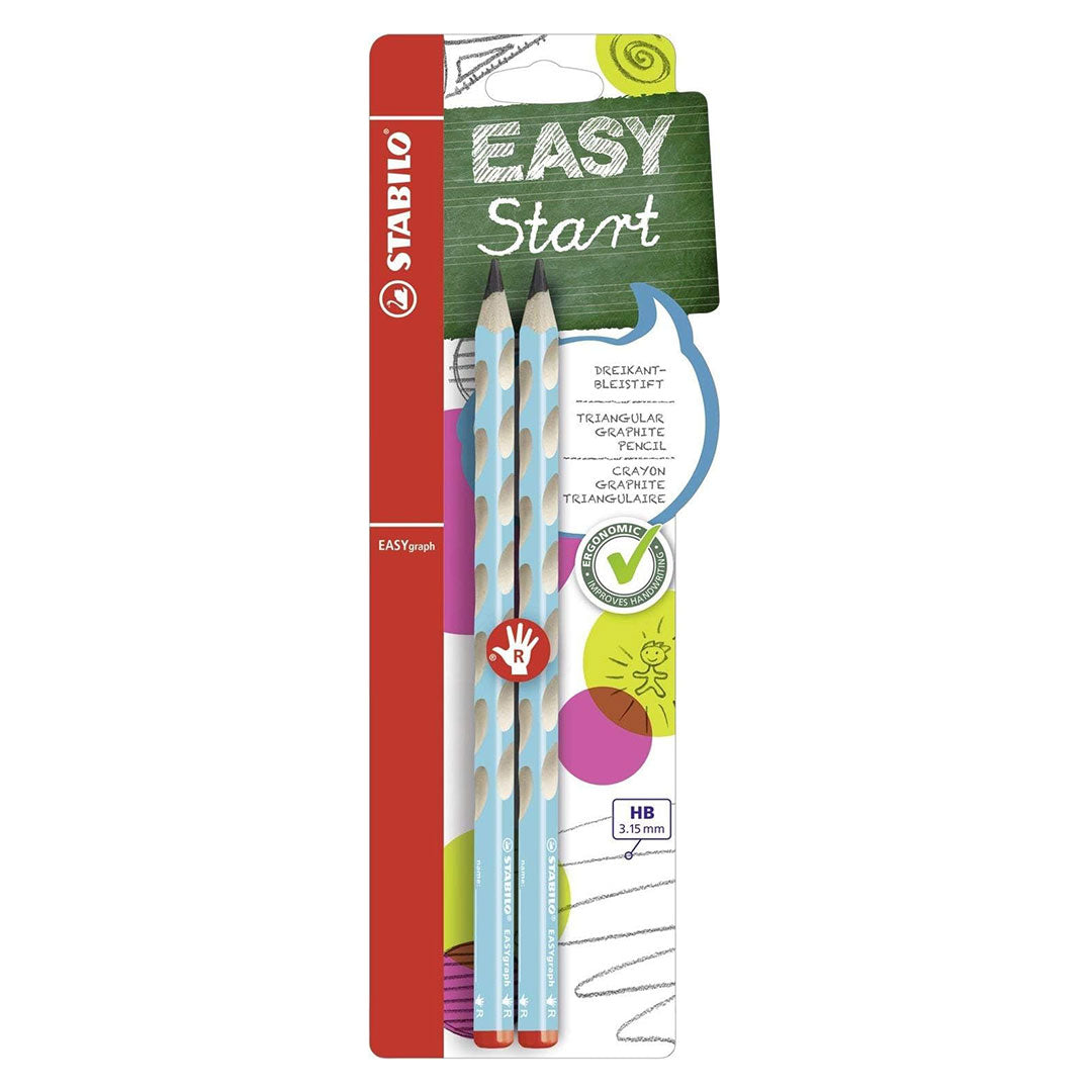 Stabilo | Easygraph Pencil | 2 Pack | Right Handed | HB Blue Stabilo
