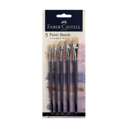 Faber-Castell Flat Paint Brush Set - Pack of 5 Canvazo