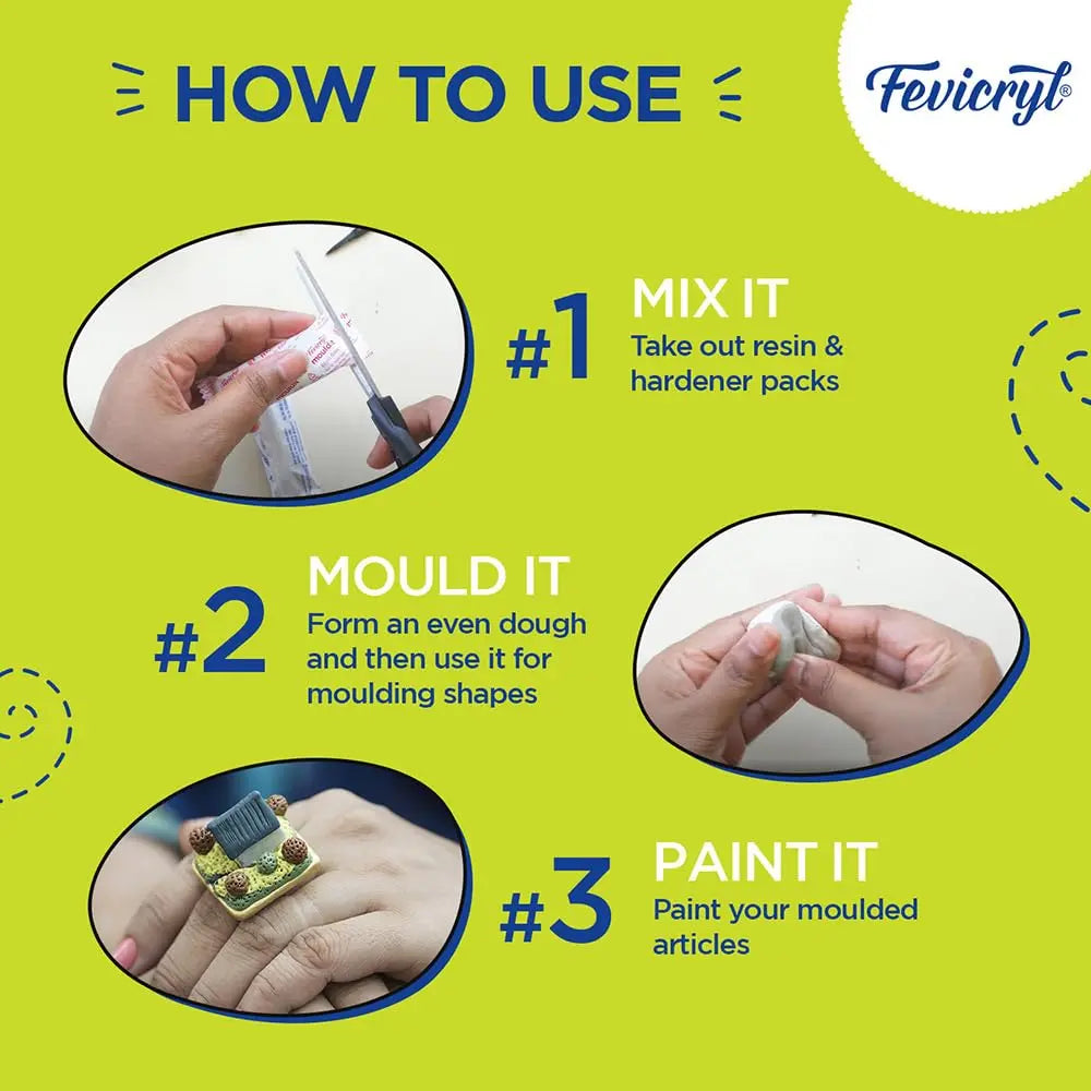 Contents of Fevicryl Mouldit Clay Set 