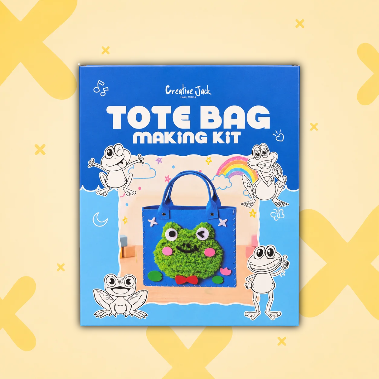 DIY Felt Tote Bag Making Kit for Kids - frog tote bag making kit apolix front