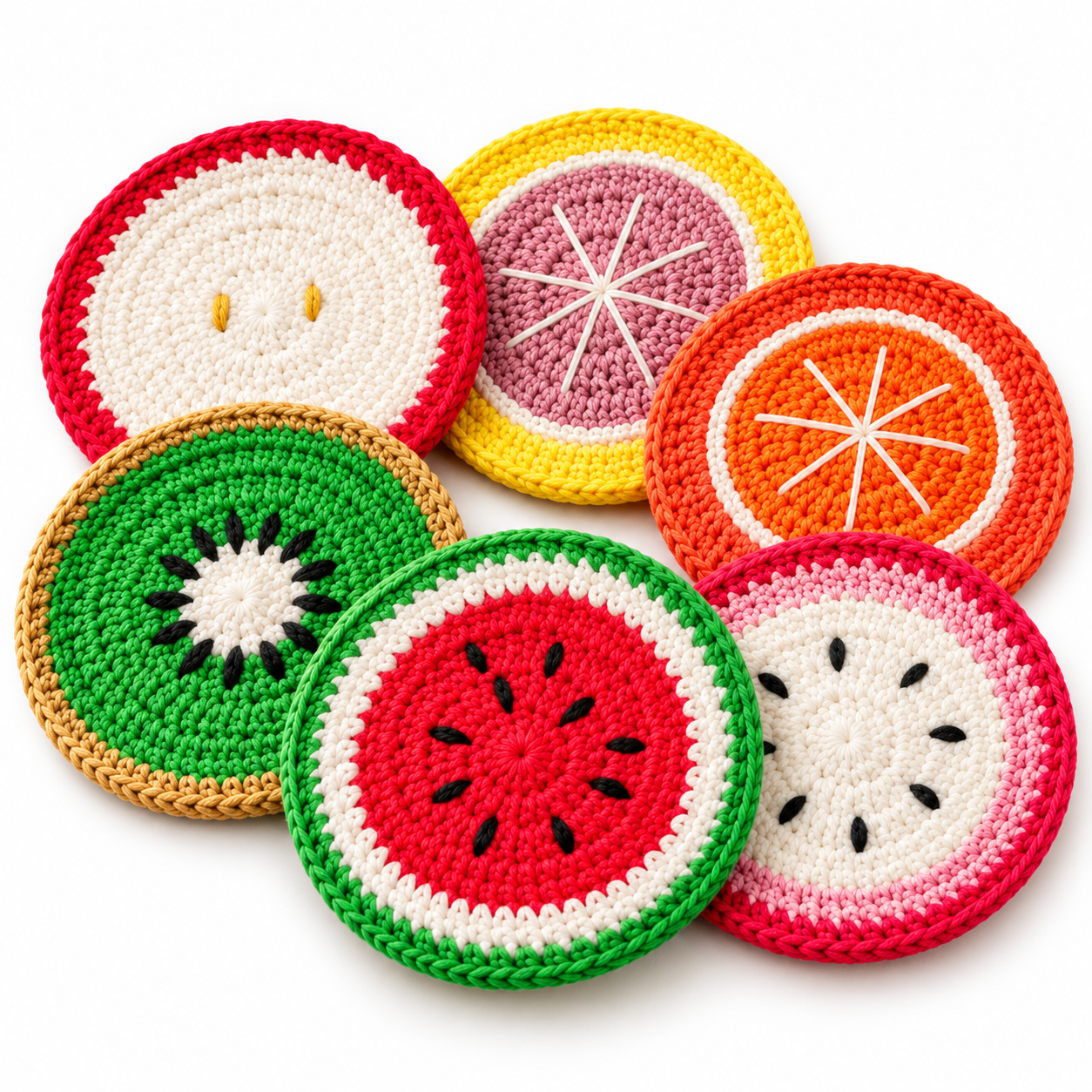 Crochet Fruit Coaster Making Kit | Crochet DIY Kit for Age 6+ - fruit coaster crochet making kit after