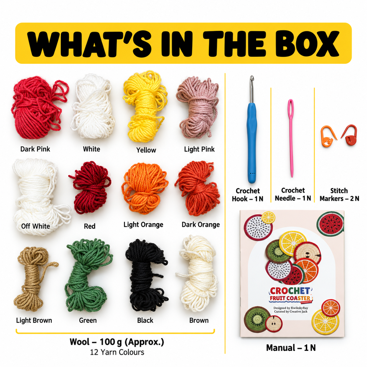 Buy Crochet Fruit Coaster Kit for Beginners