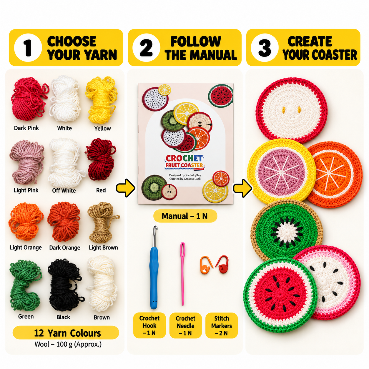 Buy Crochet Fruit Coaster Kit for Beginners