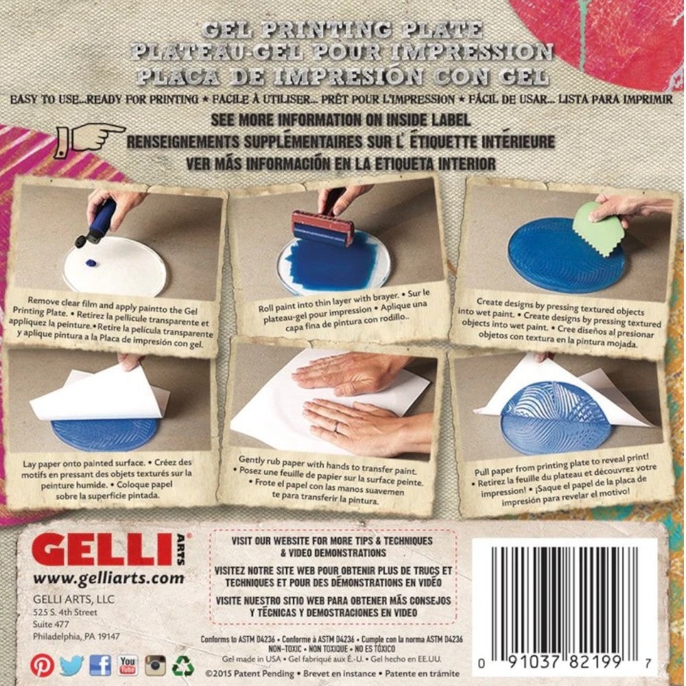 Gelli Arts 4 Inch Round Gelli Printing Plate