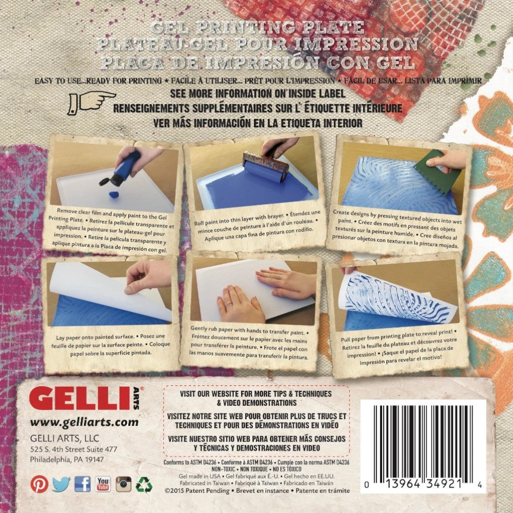 Gelli Arts 6X6 Inch Gelli Printing Plate