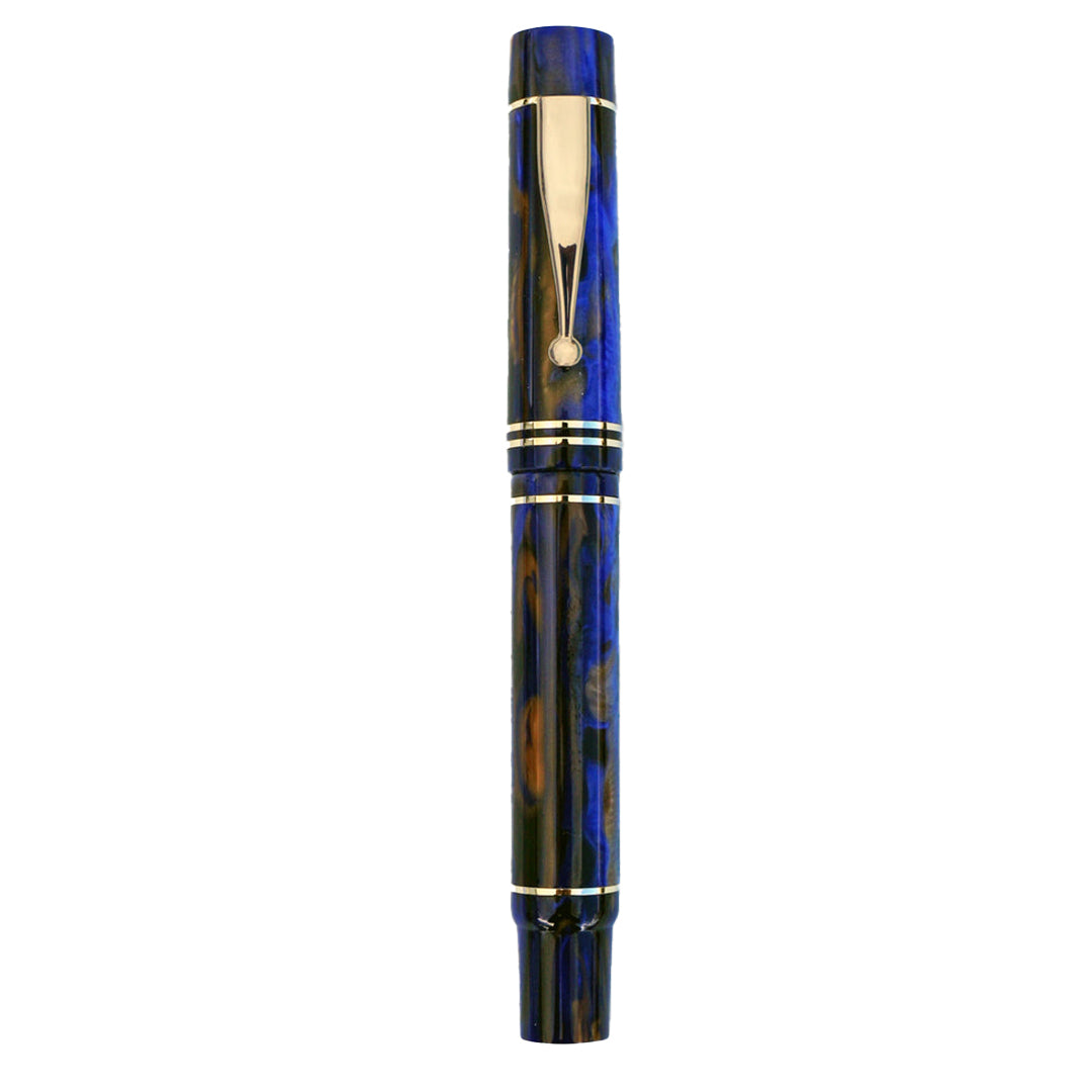 Gioia | Alleria | Fountain Pen | Crepuscola Blue-Brown | Gold Trims Gioia