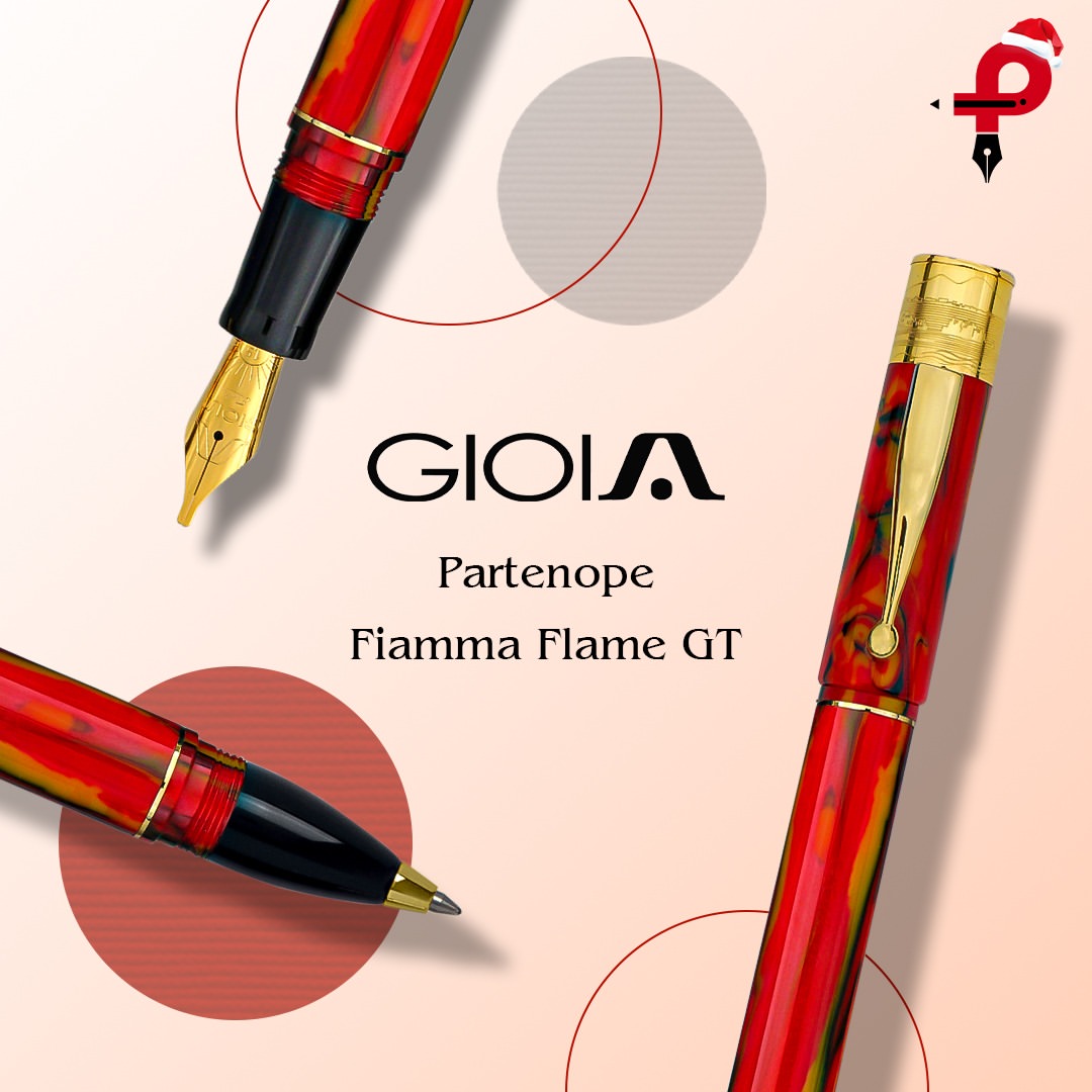 Gioia | Fountain Pen & Rollerball Pen | Partenope | Fiamma Flame | Gold Trims Gioia
