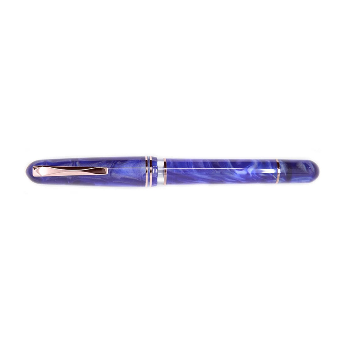Gioia | Metis Fountain Pen | Blue Aesthetic | Rose Gold Trims | Broad Nib Gioia