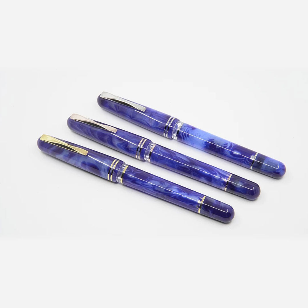 Gioia | Metis Fountain Pen | Blue Aesthetic | Rose Gold Trims | Broad Nib Gioia