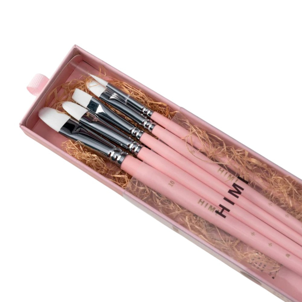 HIMI Little Bird Assorted Brush Set - 5 pcs - Pink - Side View