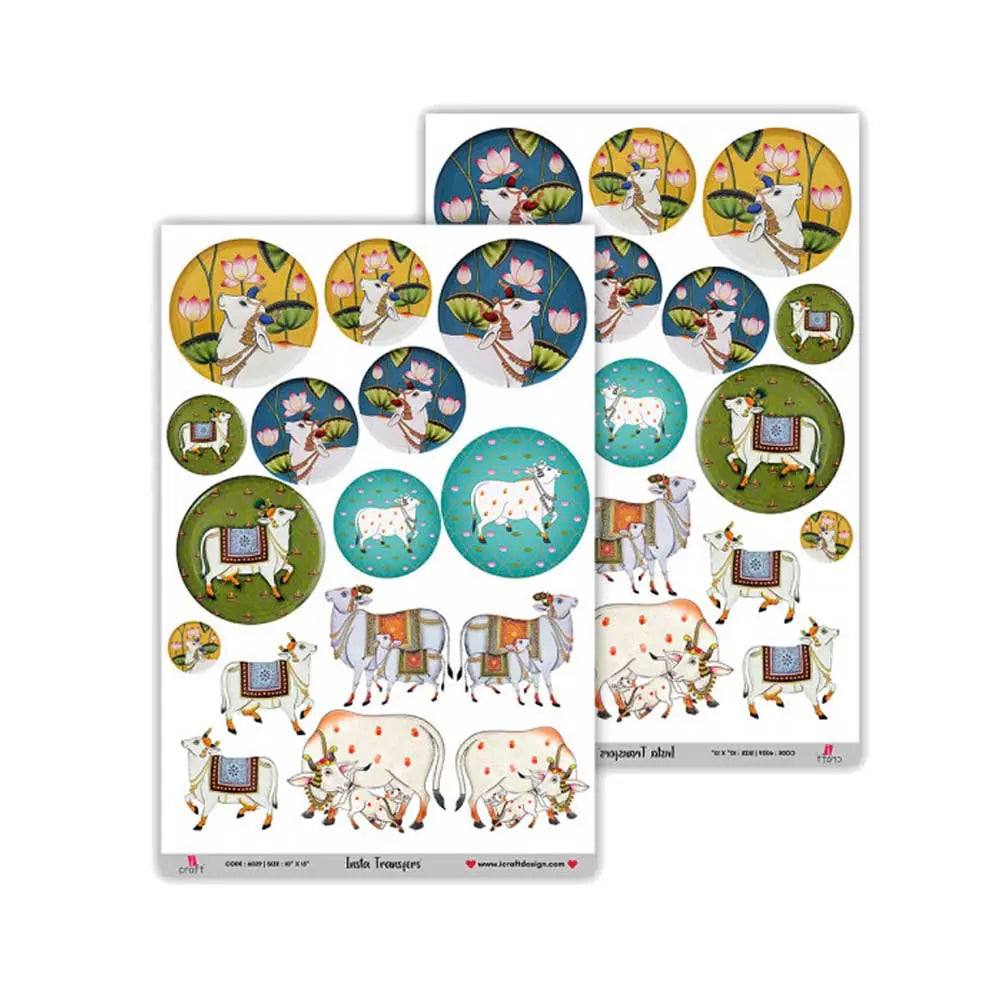 iCraft Insta Transfers Sheet White Background with Cows - 10X15 - IT 6029 iCraft