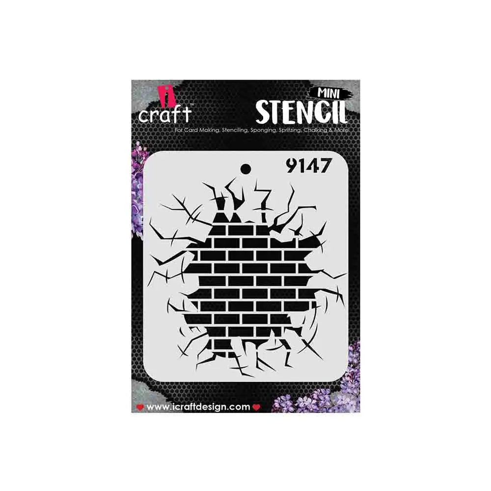 iCraft Mini Broken Wall Stencil- 4X4- 9147 iCraft