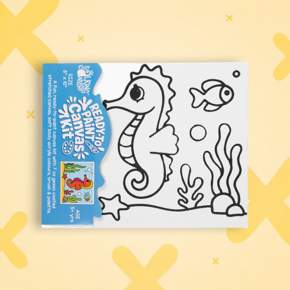 Ready to Paint Canvas Kit for Kids 8x10 Inch - Seahorse - image 2
