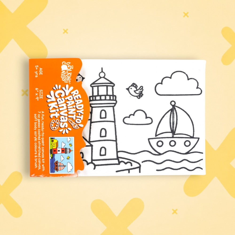 Ready to Paint Canvas Kit for Kids 6x9 Inch - Lighthouse - image 4
