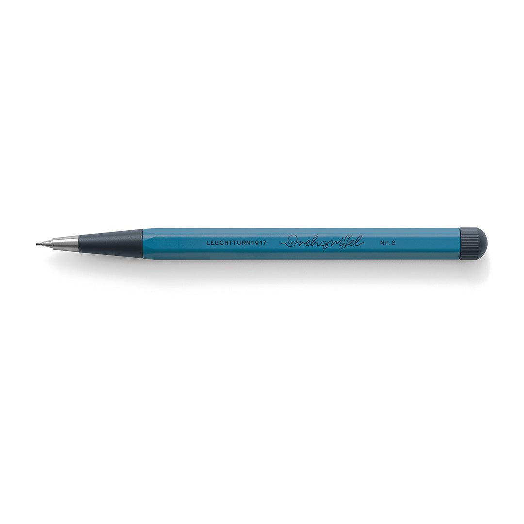 LEUCHTTURM1917 0.7mm Mechanical Clutch Pencil | Graphite HB Lead | Drehgriffel No. 2 | Stone Blue | Twist Mechanism - penpencilink