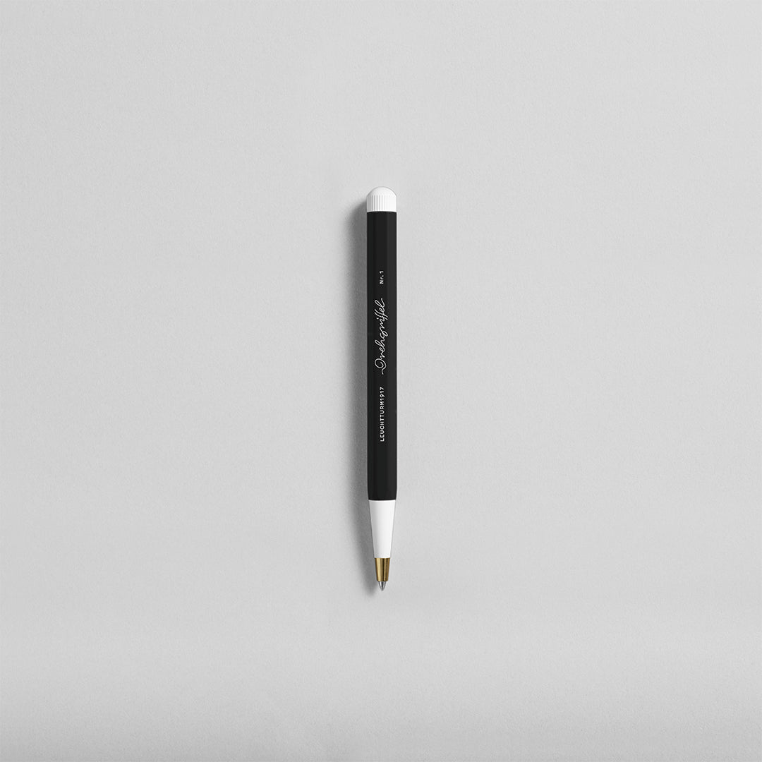 LEUCHTTURM1917 Ball Point Pen with Royal Blue Ink | Drehgriffel No. 1 | Black | Twist Mechanism - penpencilink
