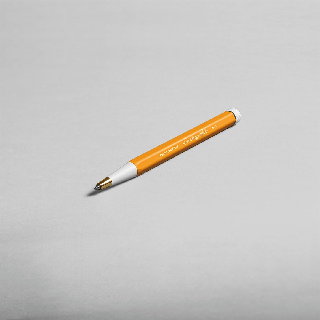 LEUCHTTURM1917 Ball Point Pen with Royal Blue Ink | Drehgriffel No. 1 | Rising Sun Orange | Twist Mechanism - penpencilink