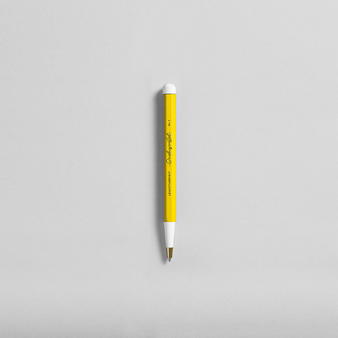 LEUCHTTURM1917 Gel Pen with Document Proof Black Ink | Drehgriffel No. 1 | Lemon Yellow| Twist Mechanism - penpencilink
