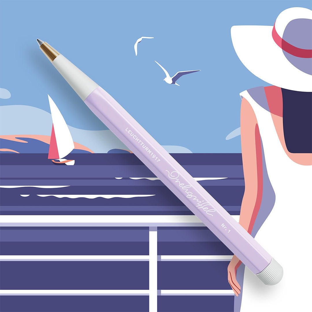 LEUCHTTURM1917 Gel Pen with Document Proof Black Ink | Drehgriffel No. 1 | Lilac| Twist Mechanism - penpencilink