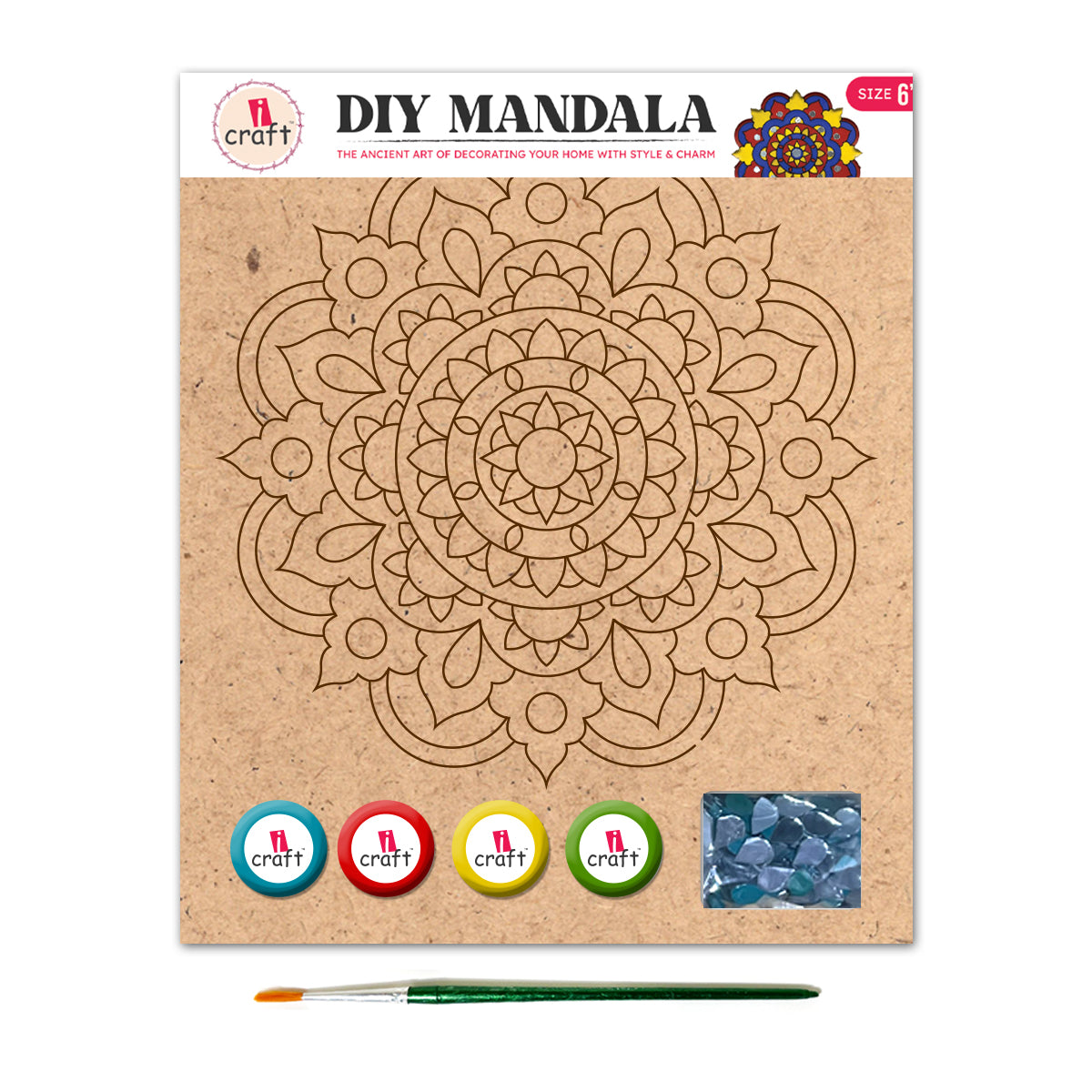 iCraft DIY Mandala Art Kit 6" - MMA 06 Round Painting Kit iCraft