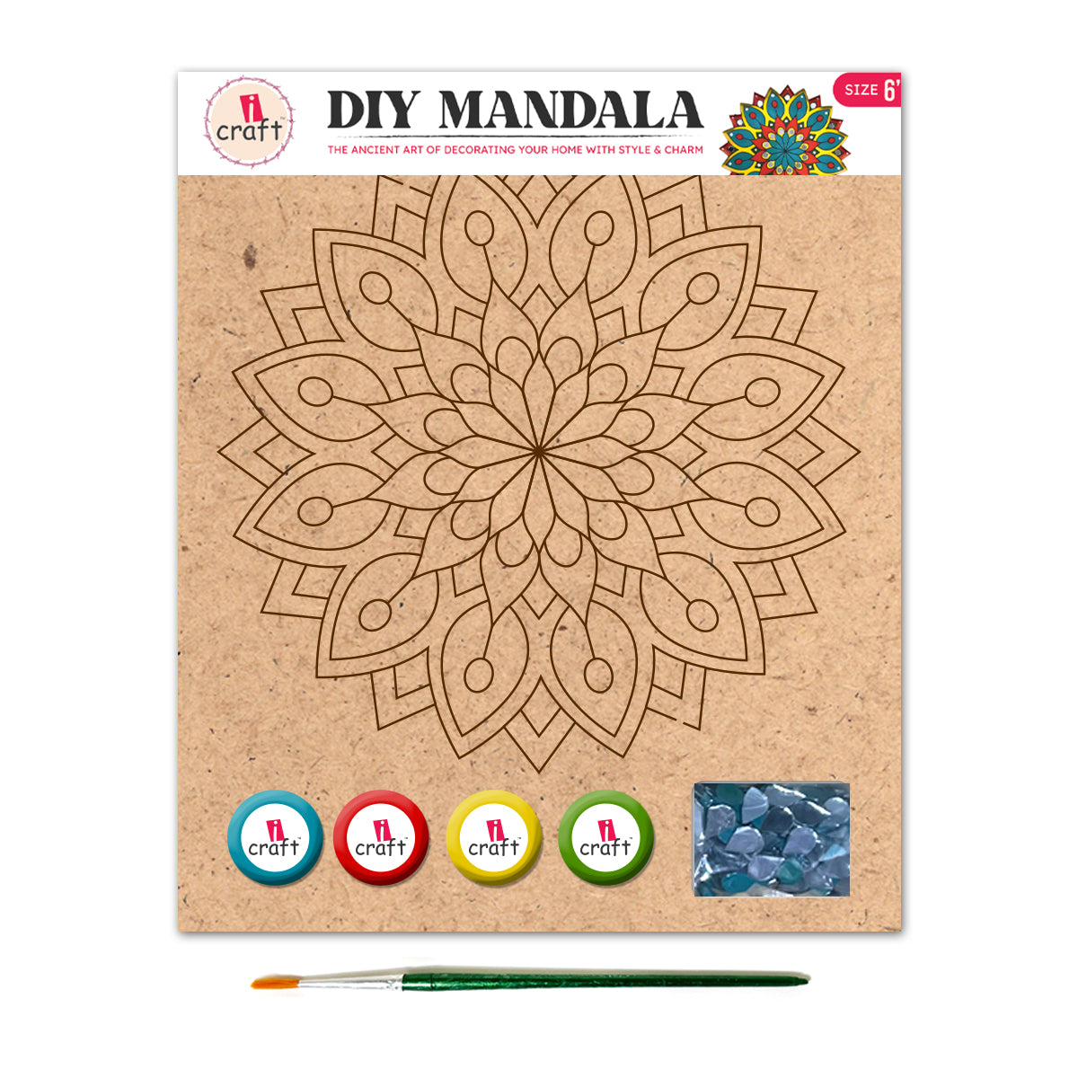 iCraft DIY Mandala Art Kit 6" - MMA 07 Circular Art Set iCraft