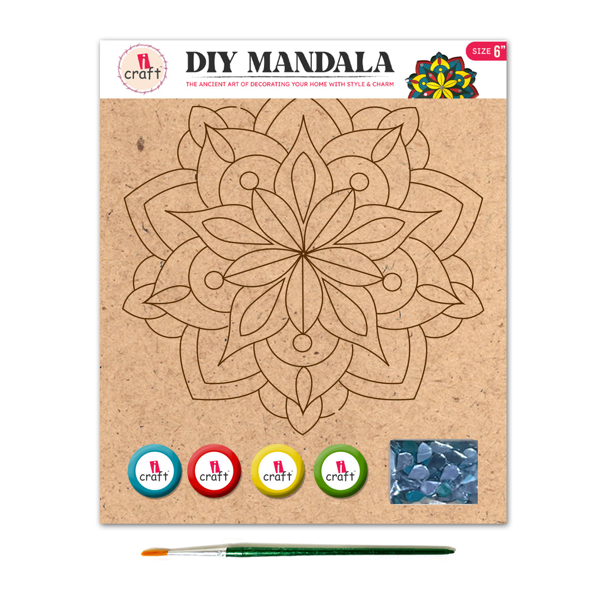 iCraft DIY Mandala Art Kit 6" - MMA 08 DIY Home Decor Kit iCraft