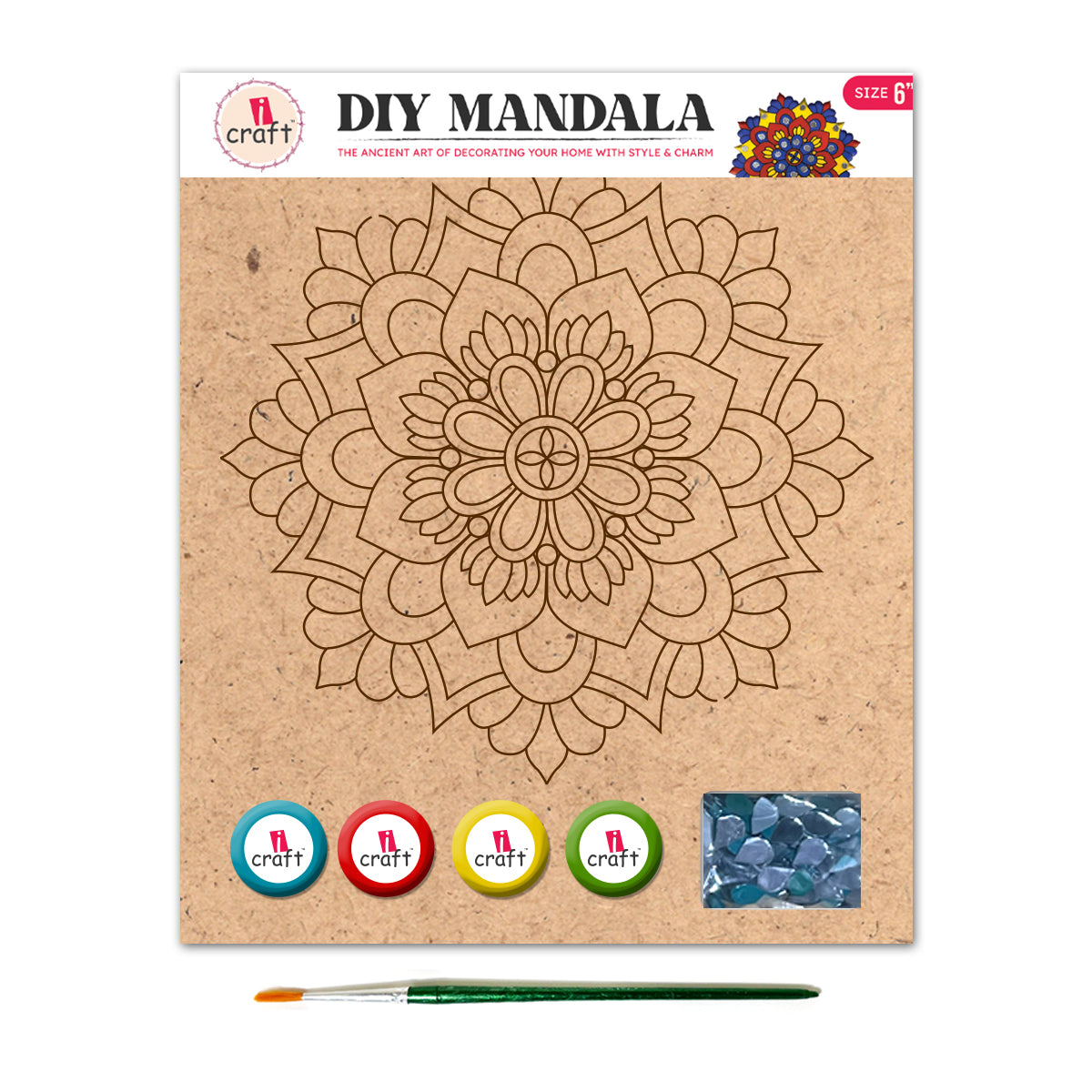 iCraft DIY Mandala Art Kit 6" - MMA 10 Color & Decor Set iCraft