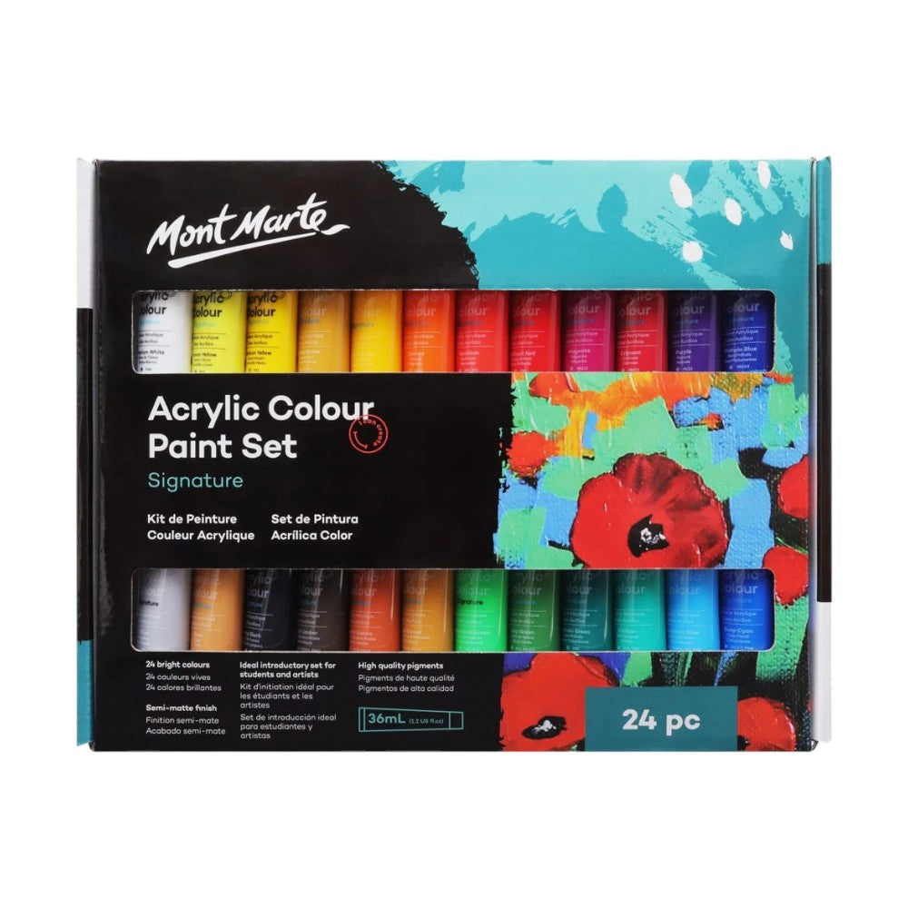 Mont Marte 24pc Acrylic Paint Set (36ml Tubes)