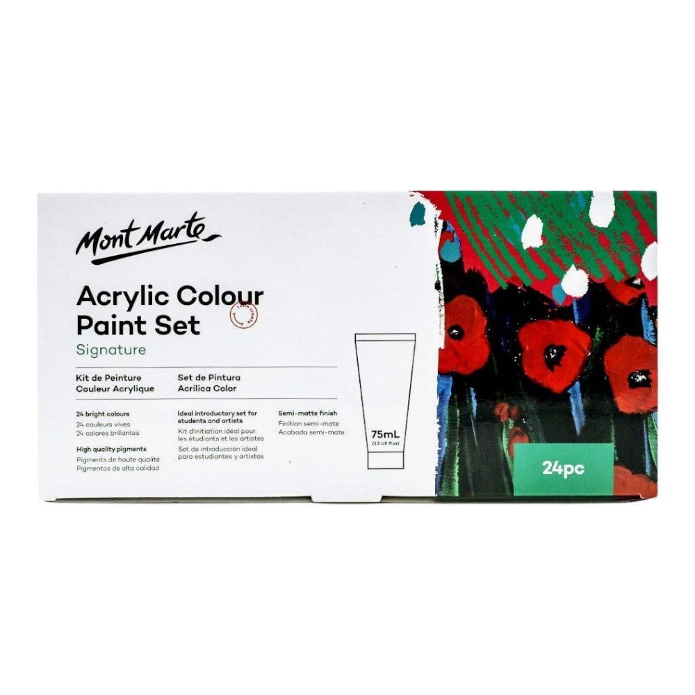 Mont Marte 24pc Acrylic Paint Set (75ml Tubes)