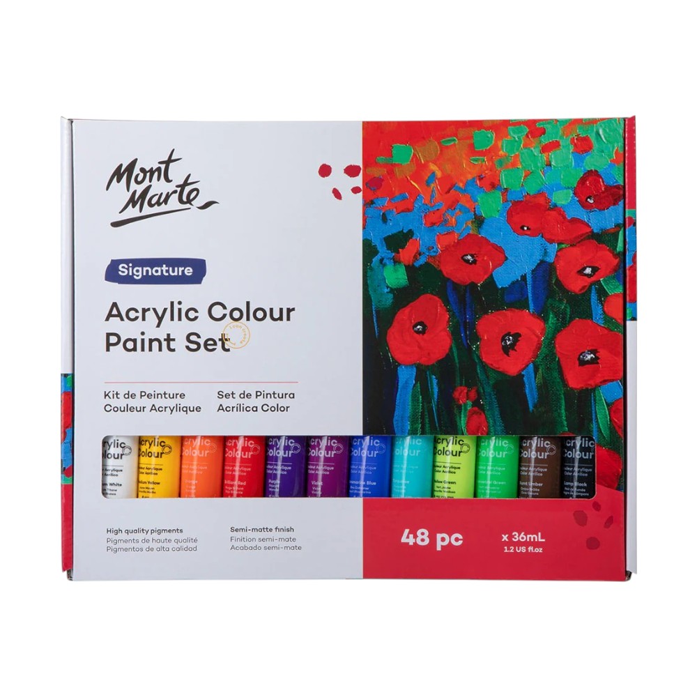 Mont Marte 48pc Acrylic Paint Set (36ml Tubes)