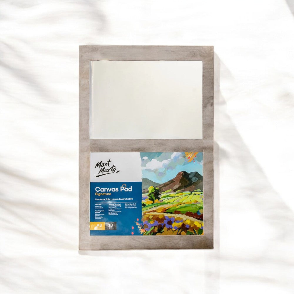 A3 Size Canvas Pad - Mont Marte - 10 Gesso Primed Sheets