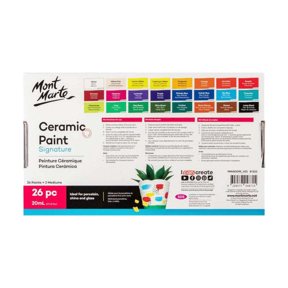 Mont Marte Ceramic Paint Signature 20ml Sets - Choose Size