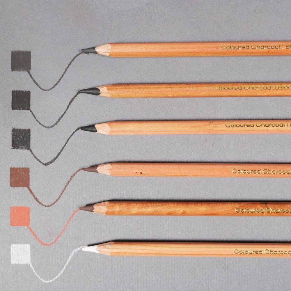 Mont Marte Signature Coloured Charcoal Pencils Set - 12pc Mont Marte