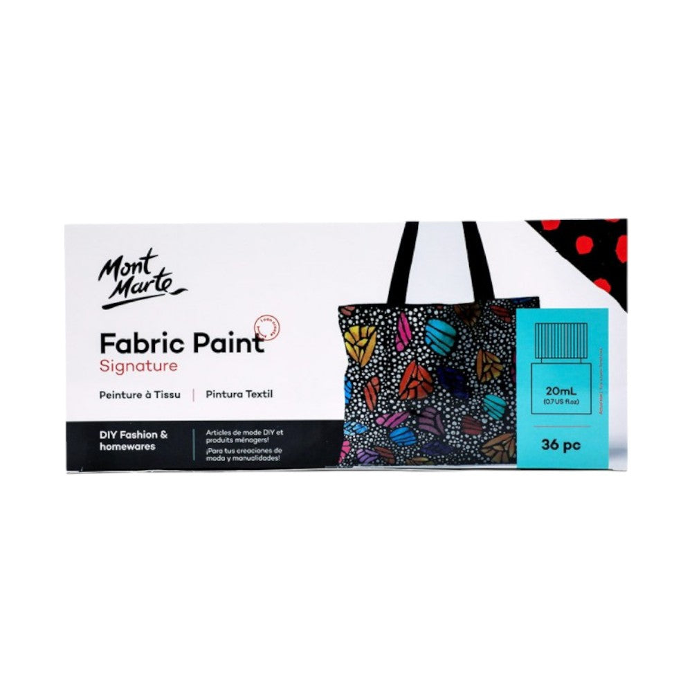 ont Marte Fabric Paint Set (36x20ml) with a wide range of vibrant colours.